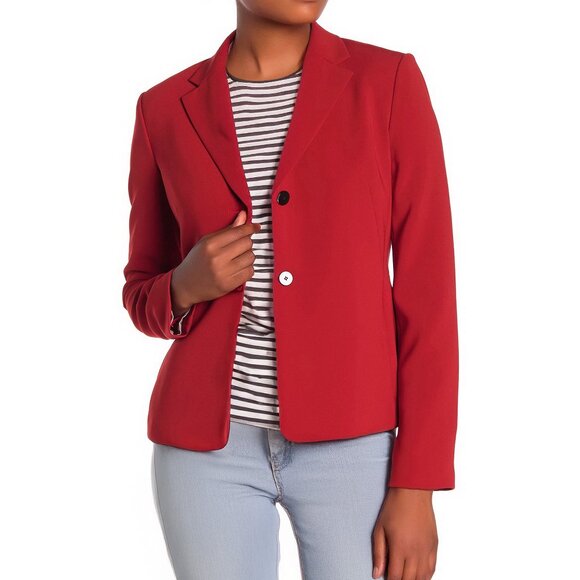 NWT Theory Red Tailored Blazer – Slim Fit Minimalist Suit Jacket - Office Wear